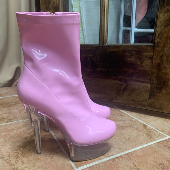 Soft pink Heel boot - Picture 2 of 5